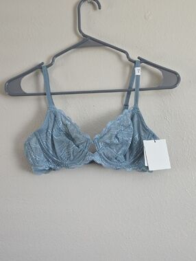 Calvin Klein Dusty Blue Lace Underwire Bra
